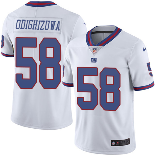 Men's Elite Owa Odighizuwa Nike Jersey White - #58 Rush NFL New York Giants